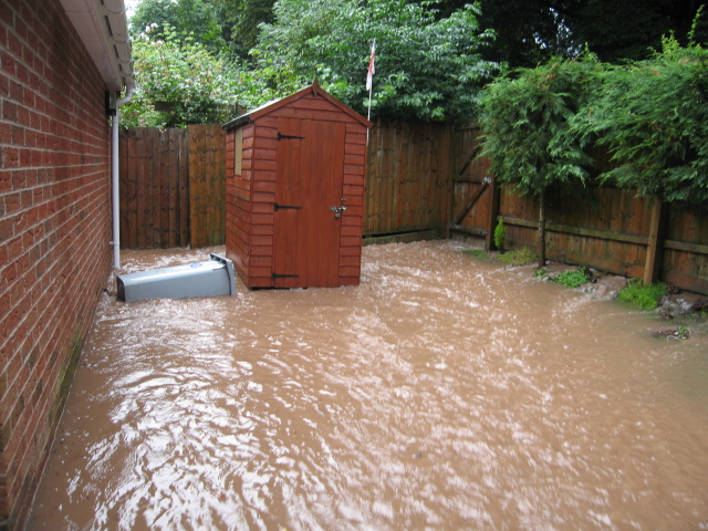 Water from Halam Road down to Hopkiln Lane at the back of the house