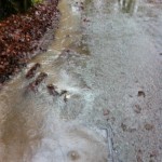 20/12/2012 Blocked drain on Hopkiln Lane and excess water from Halam Road due to blocked drains by Ben Huson