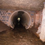 Drainage Ditch Pipe entering chamber