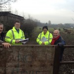 Rob Jordan (SFF), Richard James (URS), Chris Broome (URS), John Cook (SFF) Off to examine ditches and culverts