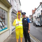 PCSO Richard Dunn with our Lion duck promoting the Flood Fest in town