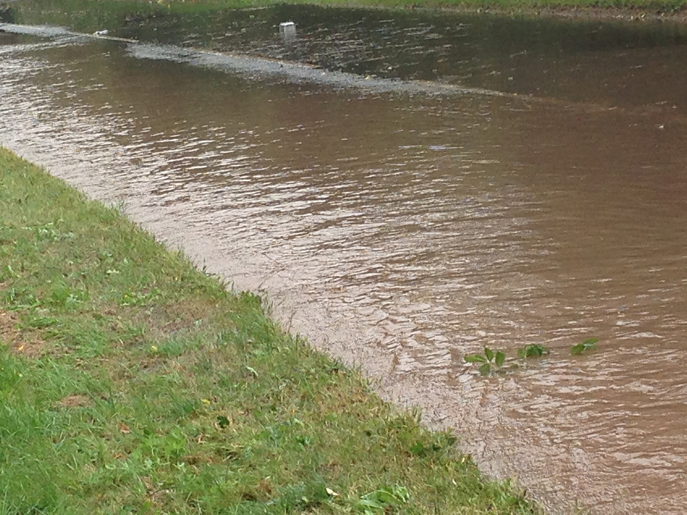 19/07/2014 Water overflow onto verge and pavement from Halam Road