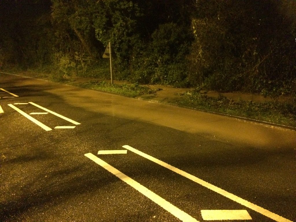 Nottingham Road ditch overflowing